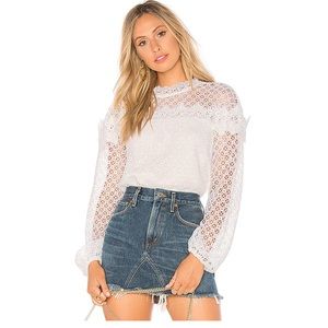 Amur Florence Top Size Large White/Ivory Anthro